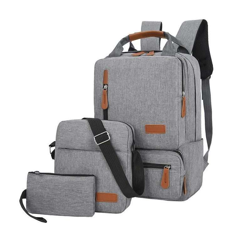 New Casual Men&prime; S Backpack Three-Piece Outdoor Travel Computer Backpack