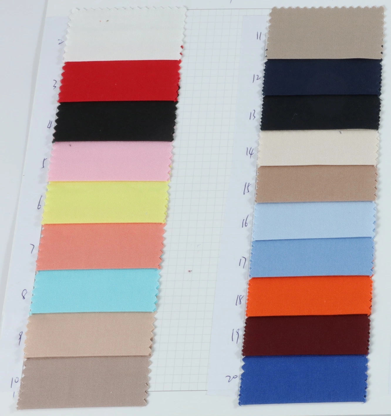 Fashion Stock Textile Cotton Woven Fine Twill Plain Dyed Fabric for Garment