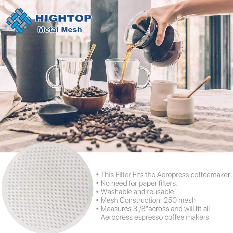 Stainless Steel Photo Chemically Etched Coffee Filter Disc for Aeropress Coffeemaker