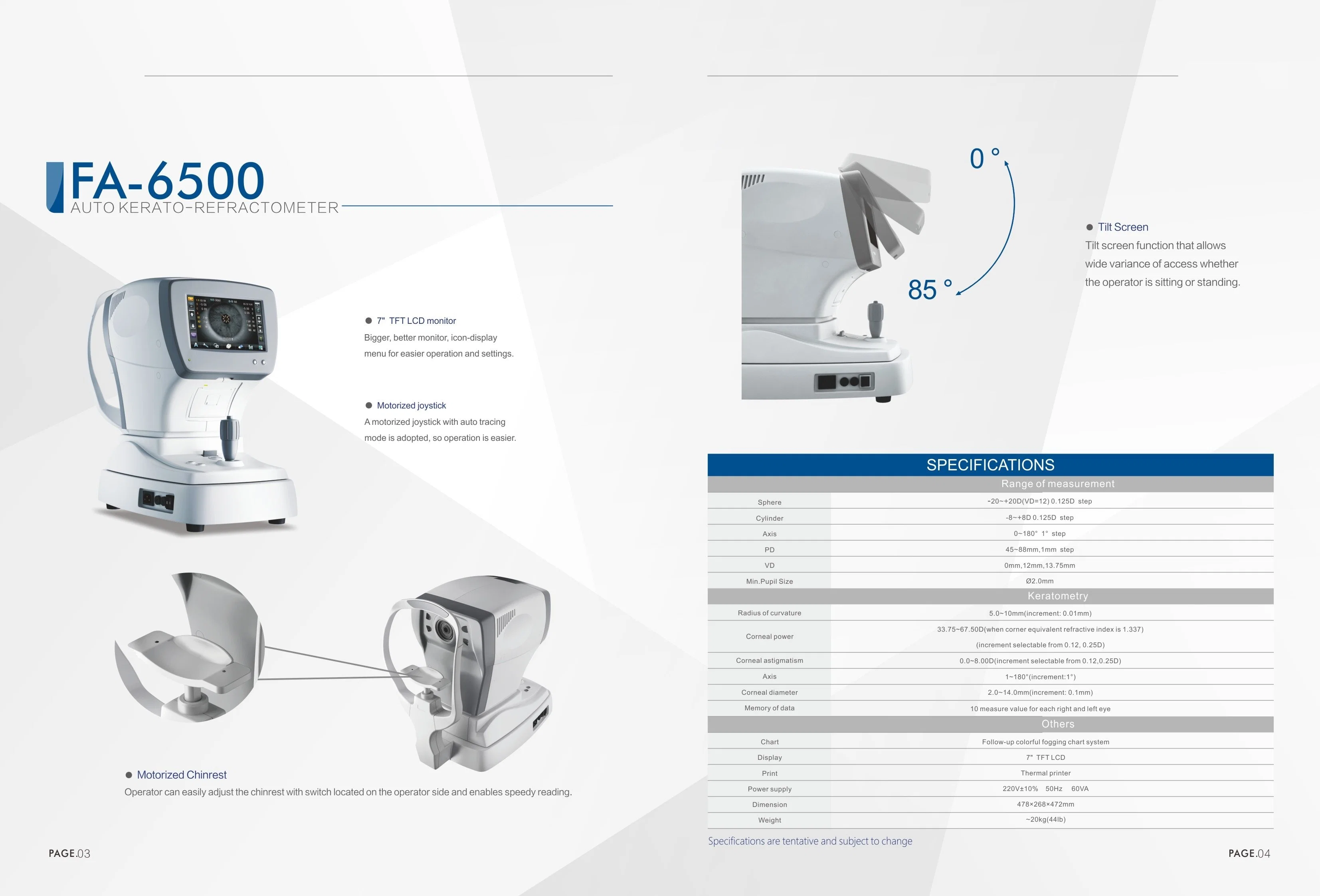 China Ophthalmic Auto Retratometer Equipment Refratometer Touch Screen