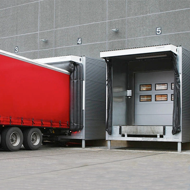 Porte sectionnelle extérieure en métal automatique à enroulement industriel pour chambre froide, entrepôt et quais de chargement.