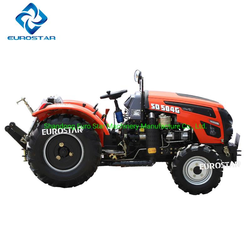 4WD 50HP Trator de Pomar Pequeno Trator Agrícola de Quatro Rodas Trator de Jardim Trator de Passeio Mini Trator para Máquinas Agrícolas Es5048g CE