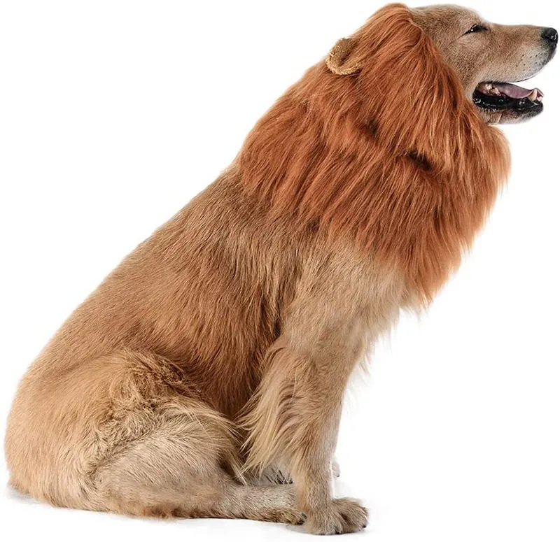 Halloween Dog Lion Mane Funny Dogee Cosplay Lion Hair Headgear Costume Lion Mane Wig for Dogs