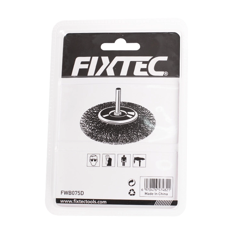 Fixtec Power Tool Accessories 50mm/75mm/100mm Metal Wire Brush Wheel 4" Circular Grinding Wire Brush Steel Roal