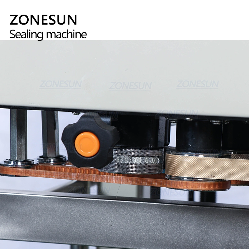 Zonesun Vertical Continuous Band Food Pouch Plastic Bag Induction Heat Packing Sealing Machine