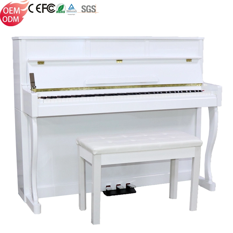 White Professional Soundtrack Instrument Upright Piano 88 Key Piano Custom Made Logo Piano Keyboard