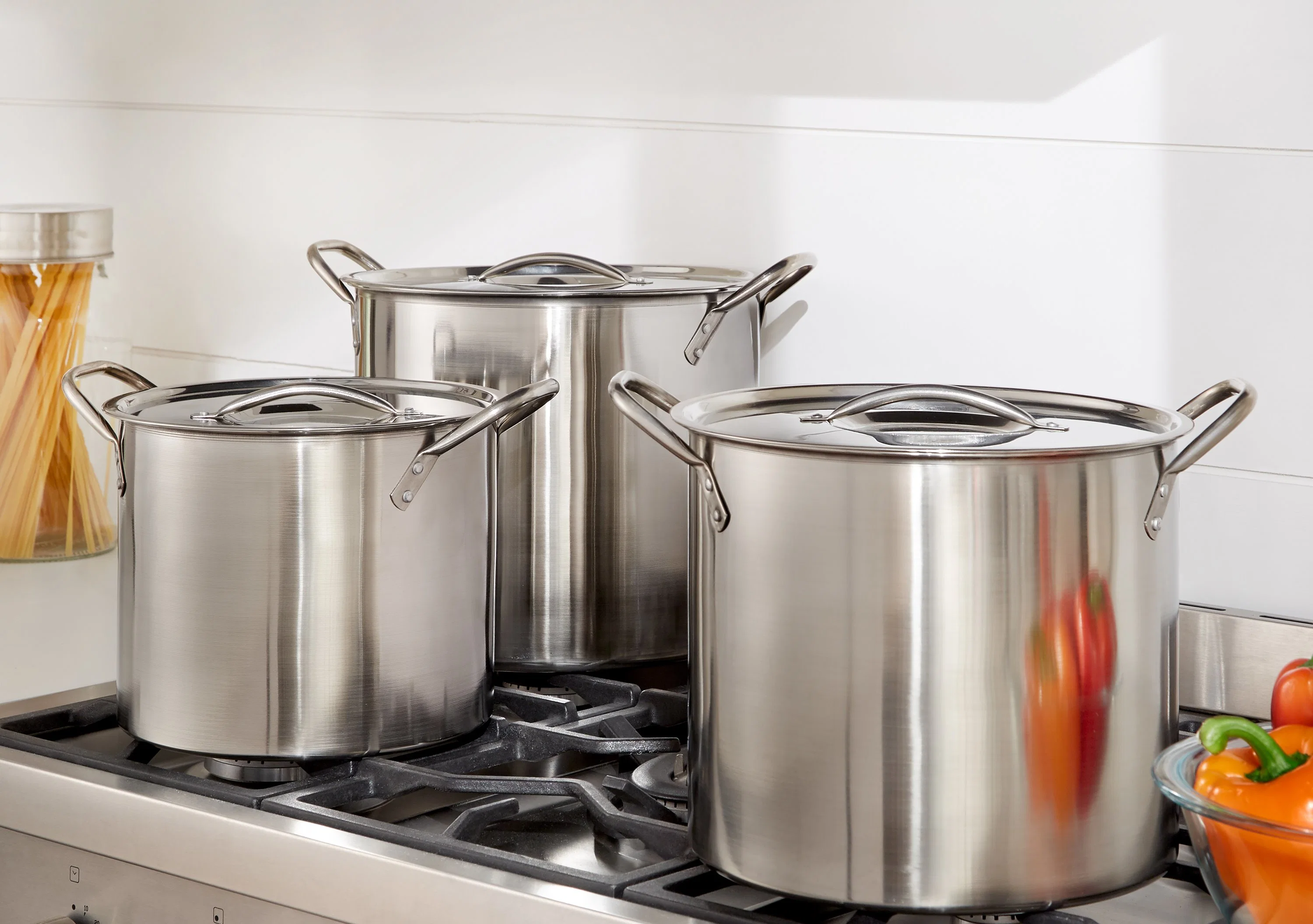 Big Cooking Pot Stainless Steel Lid High Body Stock Pot Soup Pot