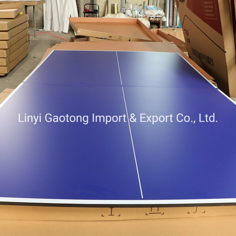 Standard Foldable Pingpong Table Movable Indoor Blue Table Tennis Table
