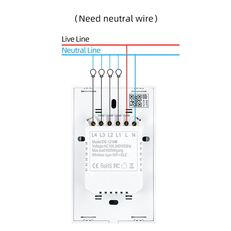 Homekit WiFi Smart Wall Touch Switch Light Switch Glass Panel Wireless Remote Control with Timer Function Support Apple Homekit