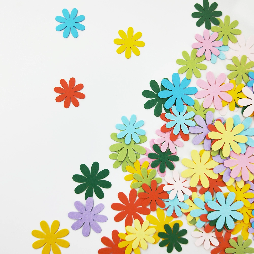 Gemischte Multi Colors Formen Mini Papier Blume DIY Set mit Schaumstoffaufkleber für die Kartenherstellung (PFDS-1)