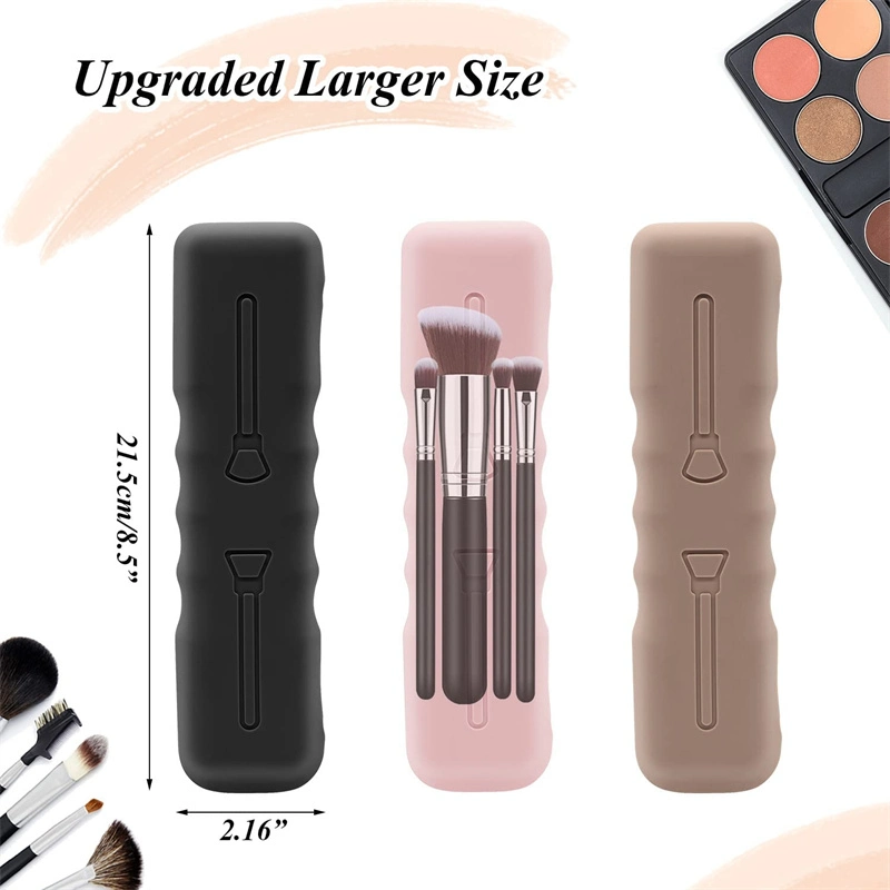 Portable Cosmetic Face Brushes Holder Makeup Tools Organizer with Magnetic Closure for Travel