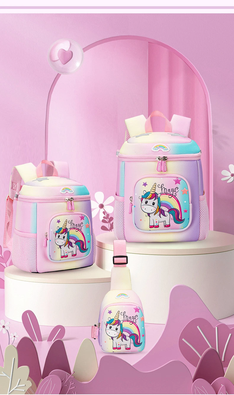 Mochila personalizada de fábrica Unicorn Chicas Bolsa de Escuela de gran capacidad para niños Bolsa de mochila