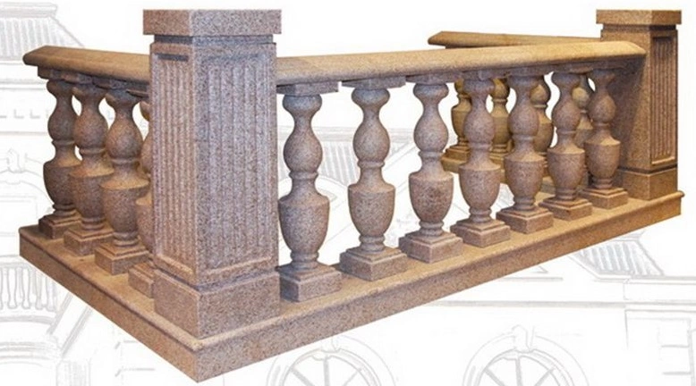 Customized White/Yellow/Red/Black Granite/Marble Stair/Railling/Column/Handrails/Baluster for Decoration