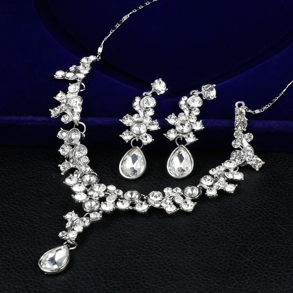 Свадебные украшения для девочек простые классические ожерелье с Earring устраивающих