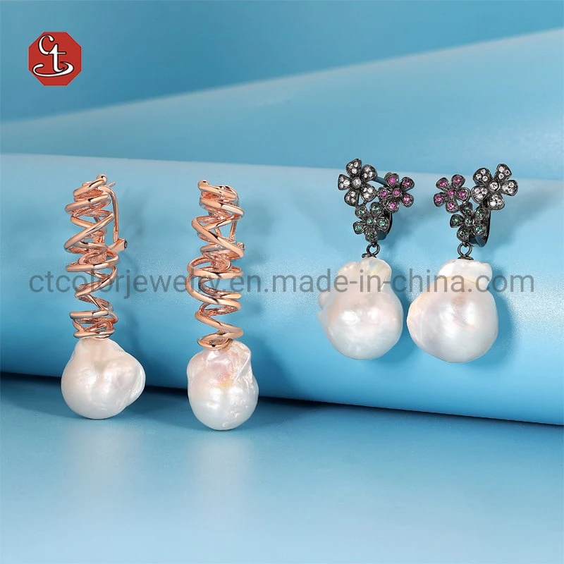 Wholesale/Supplier Fashion Jewelry 925 Silver or Brass, Special-shaped Pearl Earrings