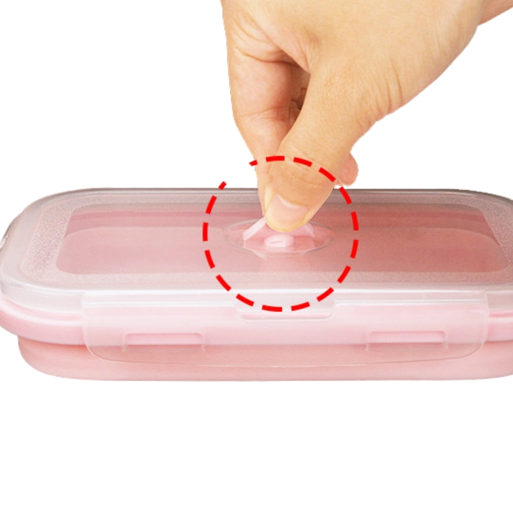 Folding Lunchbox Fresh Fruit Food Container Box with Silicone Sealing Plug Bl23461