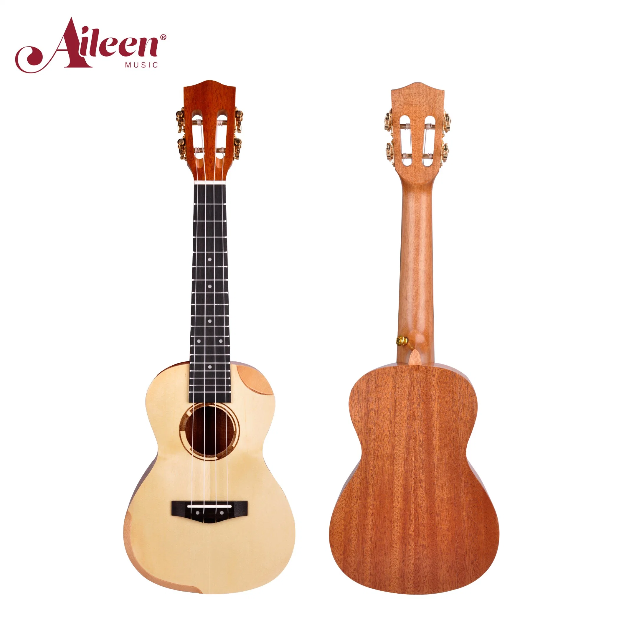 Wholesale Cutaway Body Shape Spruce Plywood Top 23 Inch Concert Ukulele with Armrest (AU17L-BA-23)