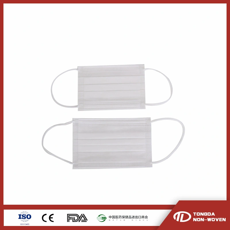 Manufacturer CE Nonwoven 3 Ply Earloop Protective Mask Disposable Face Mask with Round Elastic