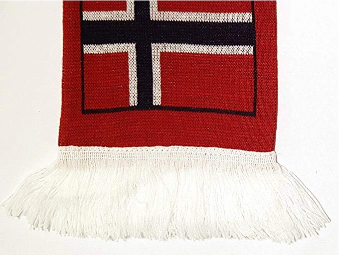 Football Fan Wear Norge Polyester Printing Scarves Acrylic Jacquard Knitted Scarf