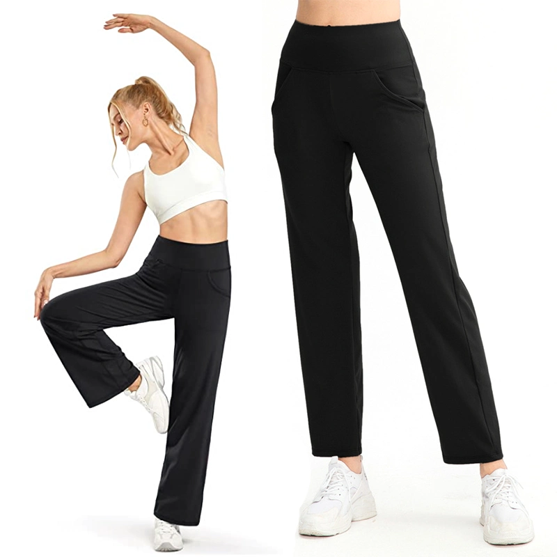 Factory Wholesale/Supplier High quality/High cost performance Casual Street Outfits Sports Pants for Women, Custom Premium Soft Wide Leg Yoga Pants with Pockets Leisure Loose Fitness Trousers