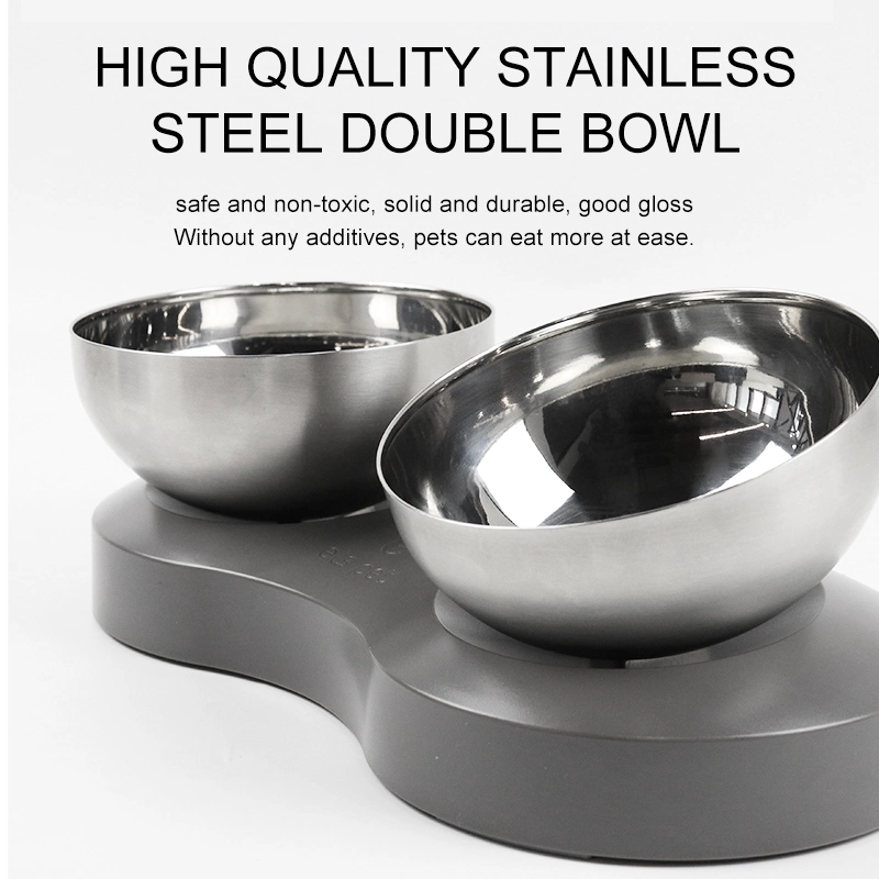 Els Pet ABS Stainless Steel Dog Bowl Double Pet Water Food Bowl