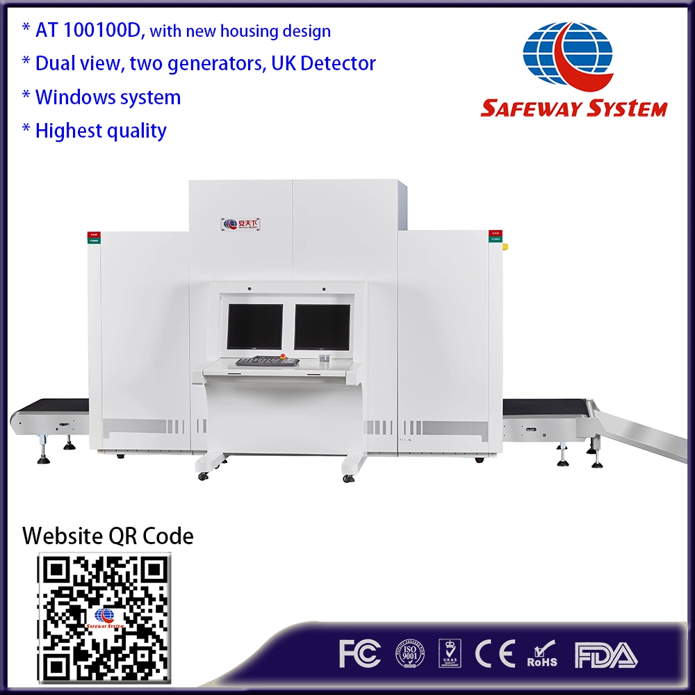 Imágenes Dual-View rayos X del aeropuerto de la seguridad de equipaje, análisis de la inspección de equipaje escáner con dos generadores de función, la punta y la detección de explosivos y mejor precio