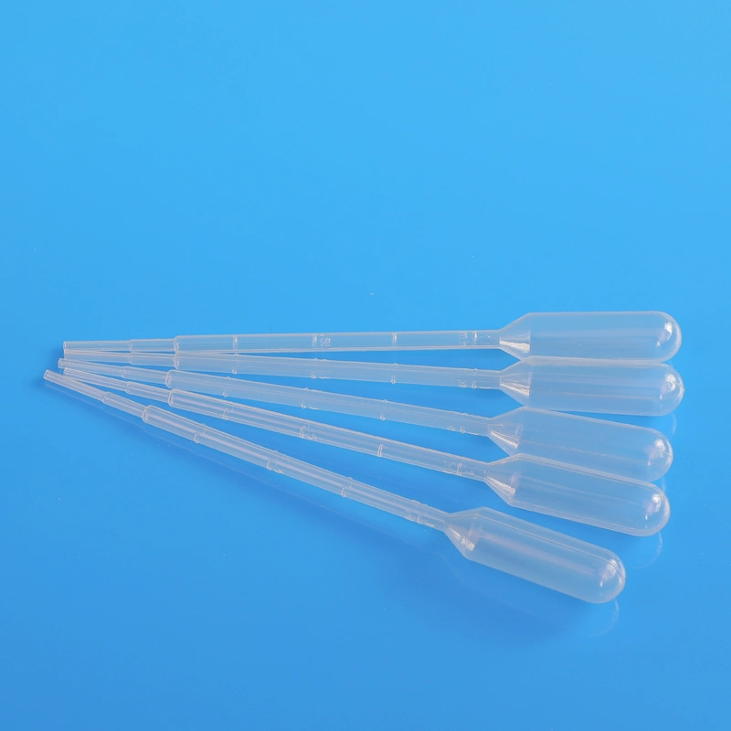 Medical 5ml Large Bulb Plastic Medical Equipment Labtory PP Material Disposable Graduated Dropper 1ml 2ml 3ml Clear Transparent Sterile Transfer Pipettes OEM