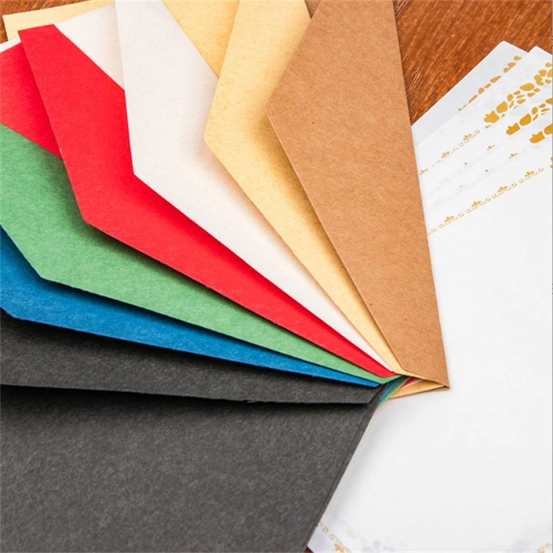 Letter Paper Set Fixed Lining Paper Creative European-Style Ins Bronzing Envelope
