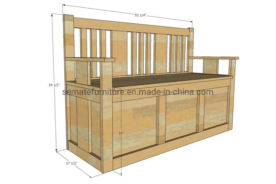 Precio razonable un diseño clásico gran banco de madera Armario de almacenamiento de juguetes para niños de pecho