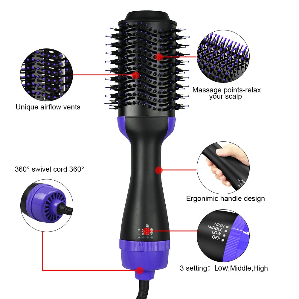 4 in 1 Styling-Tools Blastrockner mit Keramik Oval Barrel Haartrockner und Heißluftbürste