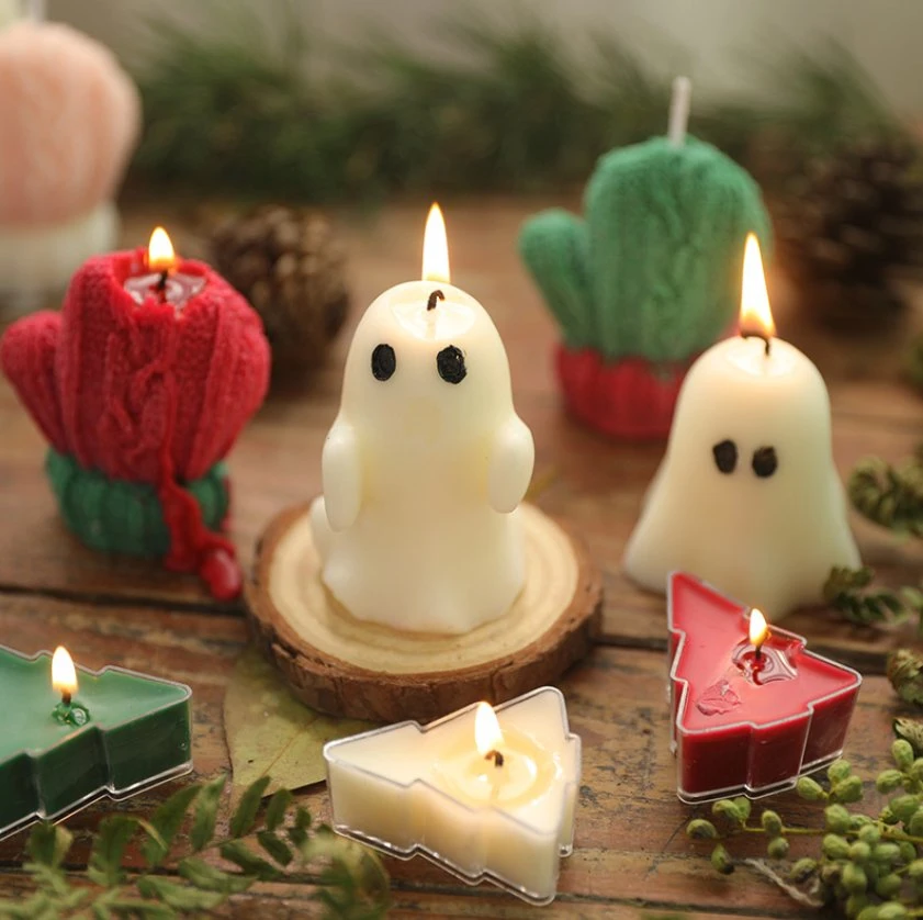 Regalo de Navidad de Soy Wax de vela perfumada con forma de fantasma decorativo hecho a mano Fiesta