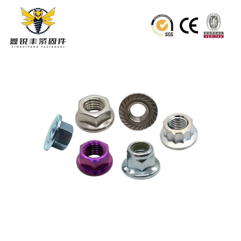 Premium Customized Galvanized Carbon Steel Round Self Locking Platedhex Flange Nut M3-M50