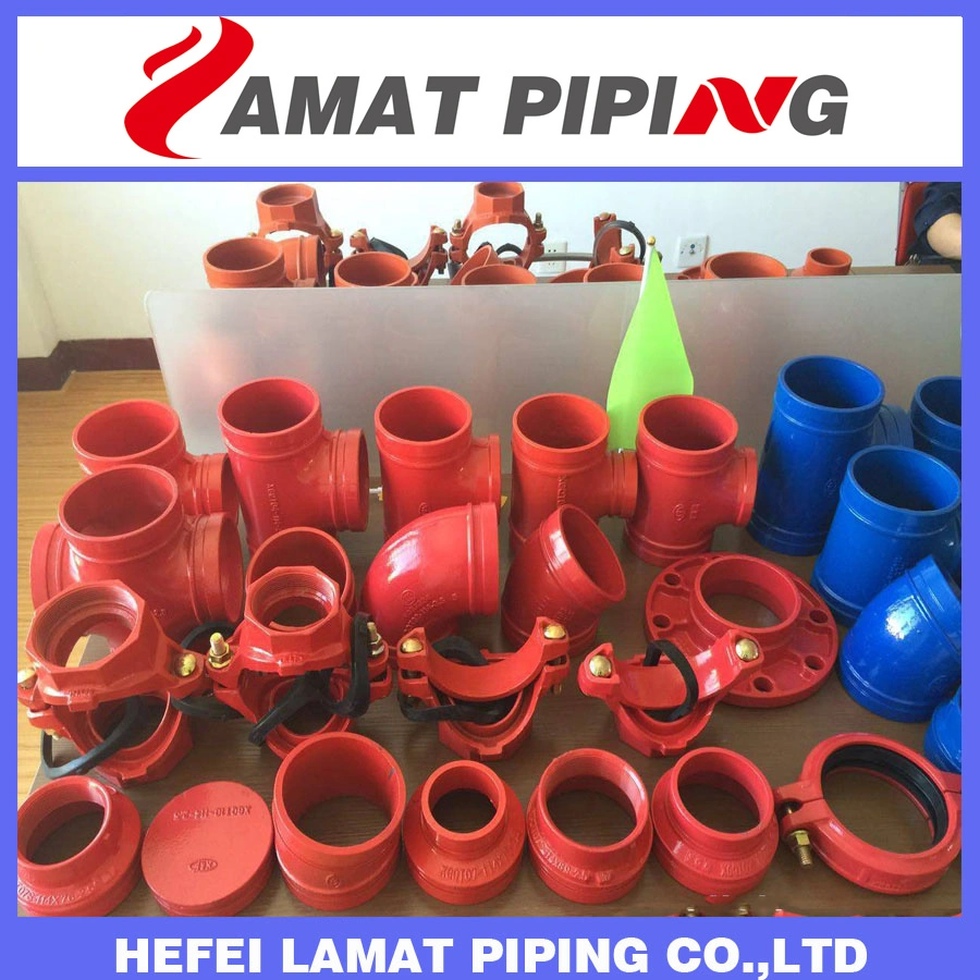 China-Factory-Price UL/FM/CE Approved Fire-Protection Ductile Iron Pipe Fitting Grooved Coupling/Elbow