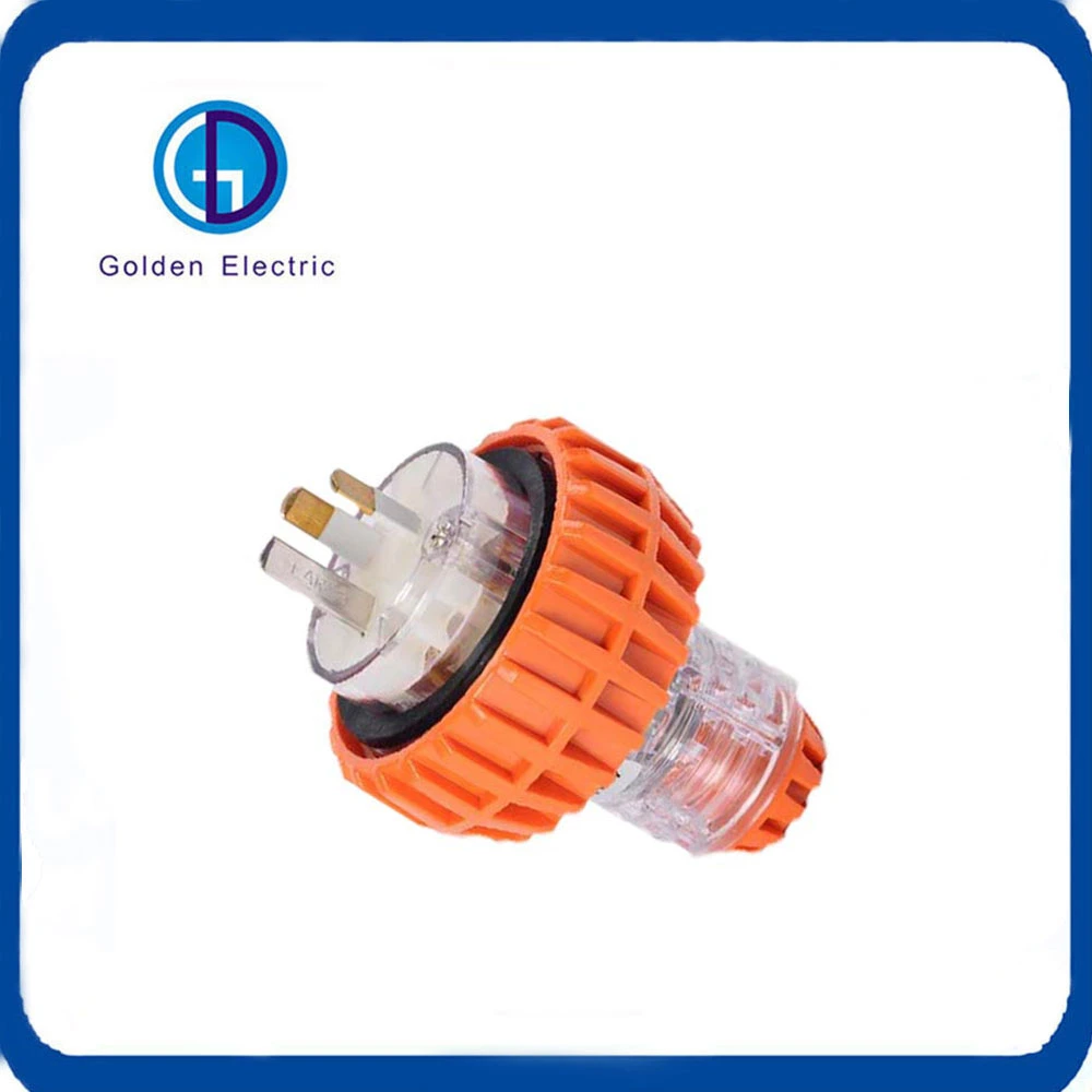 250V 10A 13A 15A Australia Waterproof Single Phase 3 Flat Pin Plug Electrical Au Plug Adaptor IP66 Industrial Plug