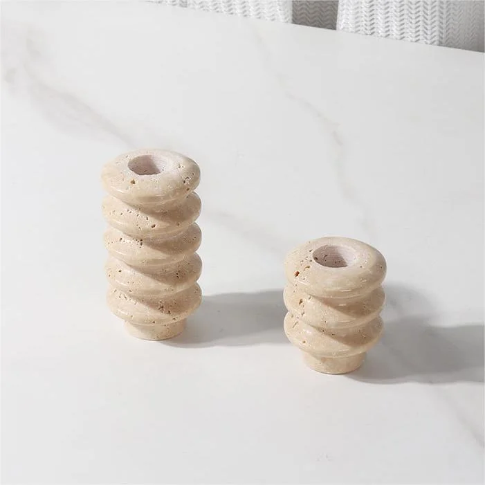 Marble Candlestick Creative Home Table Decoration Travertine Candle Holder Decoration Candlelight Dinner Candle Holder