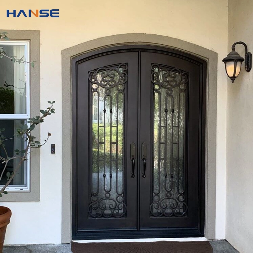 High quality/High cost performance  Luxury Design Exterior Burglar Proof Other Doors Main Entrance Entry Front French Wrought Iron Door