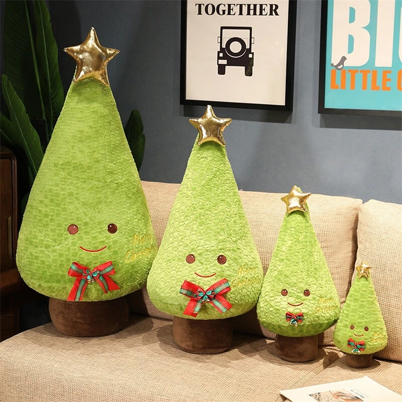 Regalo de Navidad Árbol de Navidad de felpa suave verde juguete de peluche para la decoración