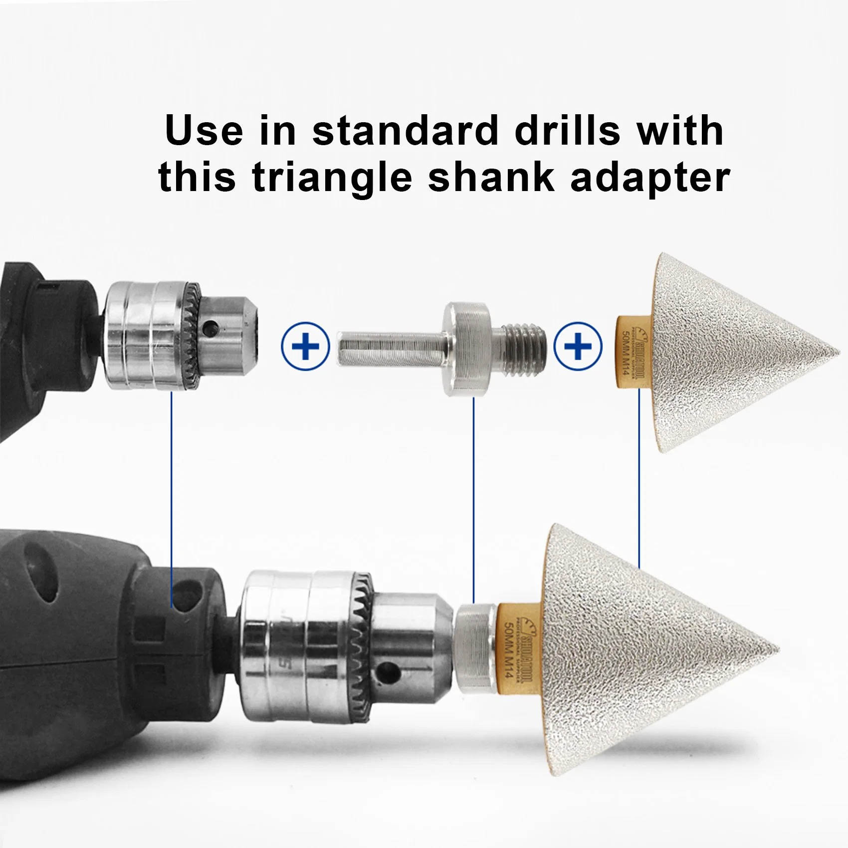 Oxford Set M14 Thread Vacuum Brazed Diamond Core Drill Finger Bit Chamfer Bit