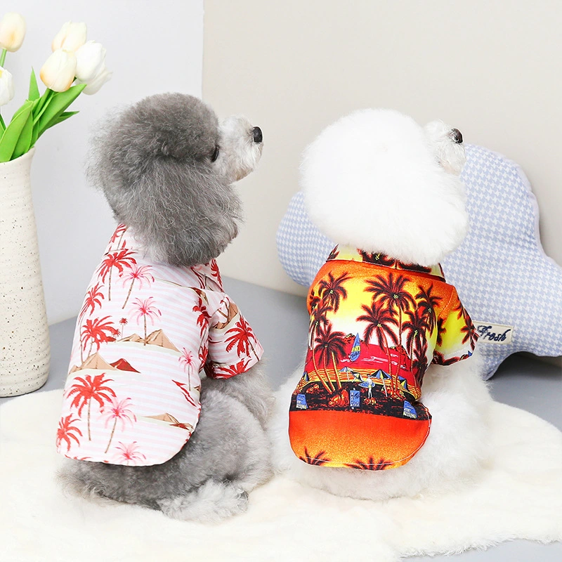 Fashion Clothes Pet Costume Dog Clothing Dog Shirt Hawaiian Beach Style Clothing Spring and Summer Wholesale Dog Clothes Cat Clothes Pet Clothes