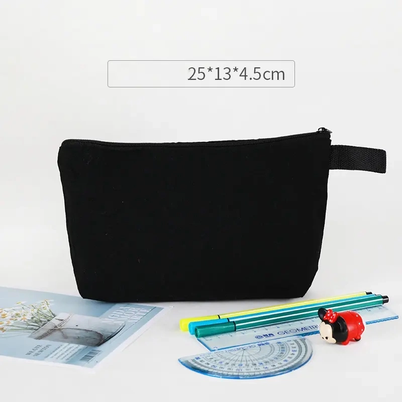 Artikel des kostenlosen Versands Blank Canvas Kosmetische Reißverschluss Tasche Customized Canvas Stift-Bleistift