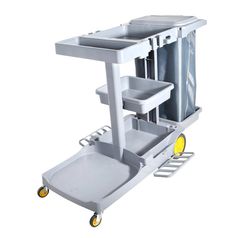Многофункциональная пластиковые отель больницы работавший уборщиком службы очистки передвижной тележке
