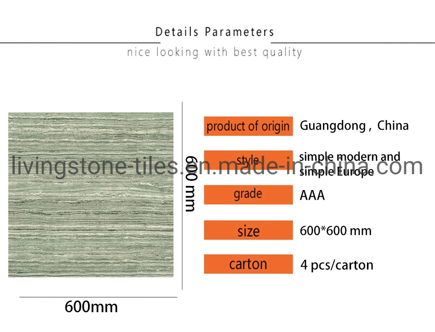 Line Stone Design Polished Surface Copy Marble Tiles for Apartment