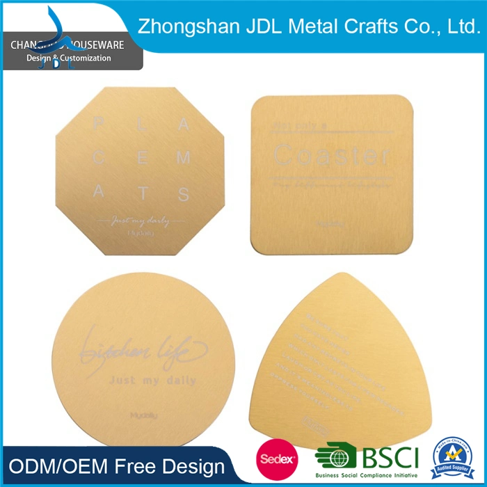 China Sedex 4pillar Metal Can Factory Promotional Square Tin 4PCS Per Set with Cork Bottom Coasters