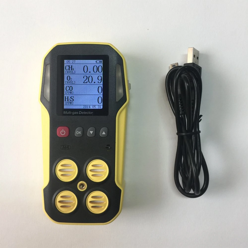 5 Gas Analyzer, Backlit LCD Display 5 Gases Monitor Simultaneously Lel, O2, H2s, Co, CO2 5 in 1 Portable Multi-Gas Detectors