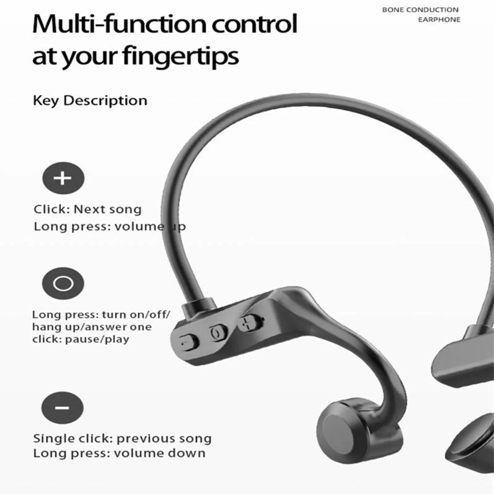 K69 Wireless Sport Headset with Mic Ear Hook Bone Conduction Bluetooth Earphone