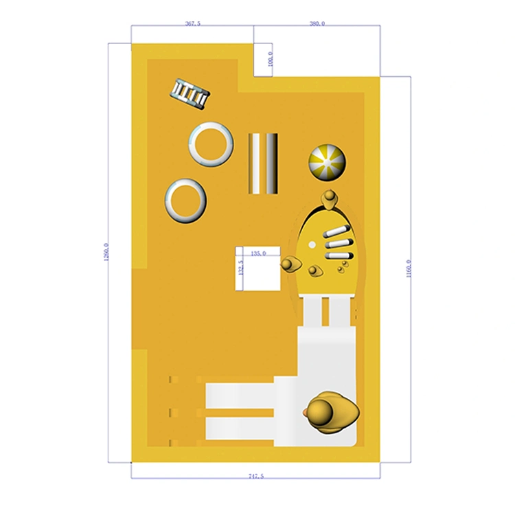 Terrain de jeu intérieur extérieur pour enfants, parc naturel gonflable jaune personnalisé