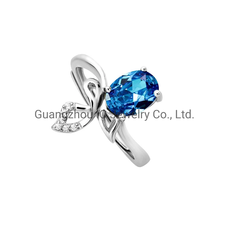 Women Accessory Jewelry Fashion Gemstone AAA CZ Ring 925 Sterling Silver with Rhodium Plating