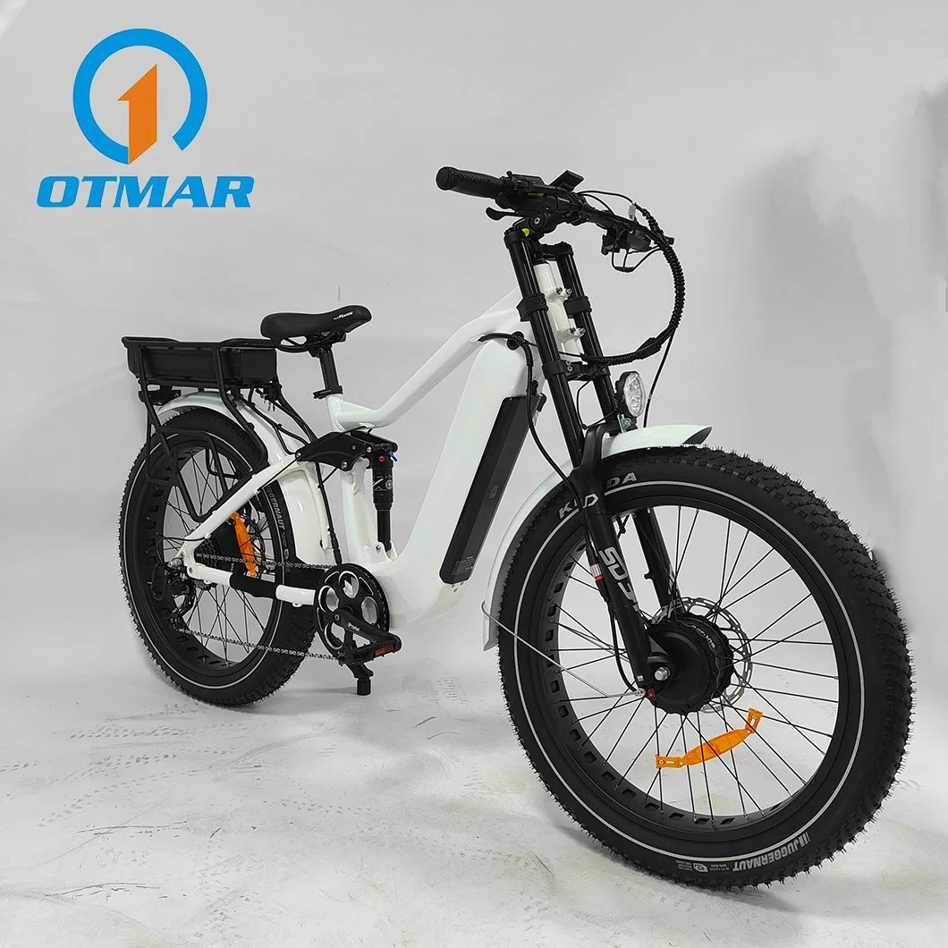 High quality/High cost performance Double Motor Drive Motorcycle 2 Battery Full Suspension Mountain off-Road Electric Fat Bicycle All Wheel Drive Electric Bike