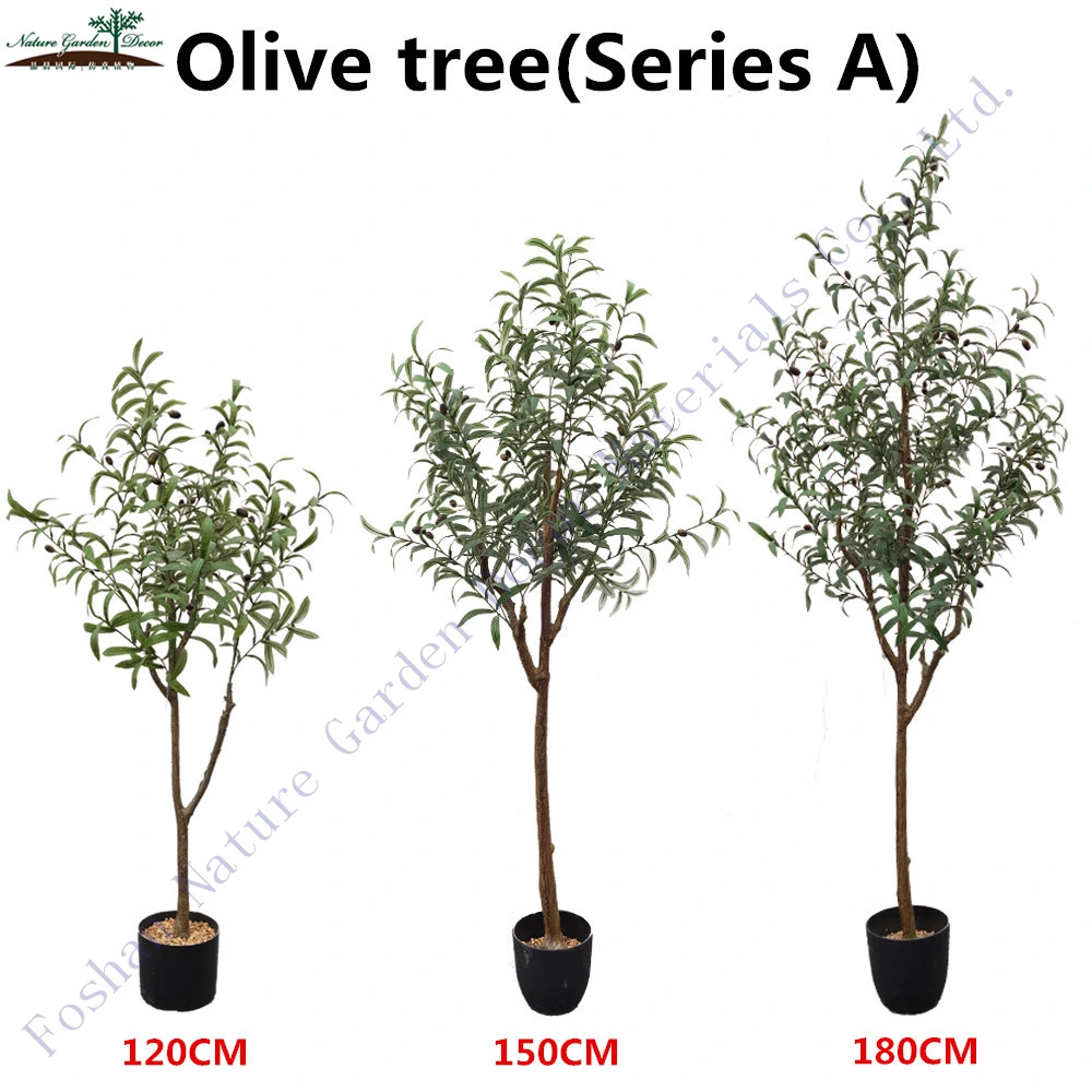 Indoor Erevgreen Decoration Wood Branch Plastic Faux Plant Artificial Olive Tree