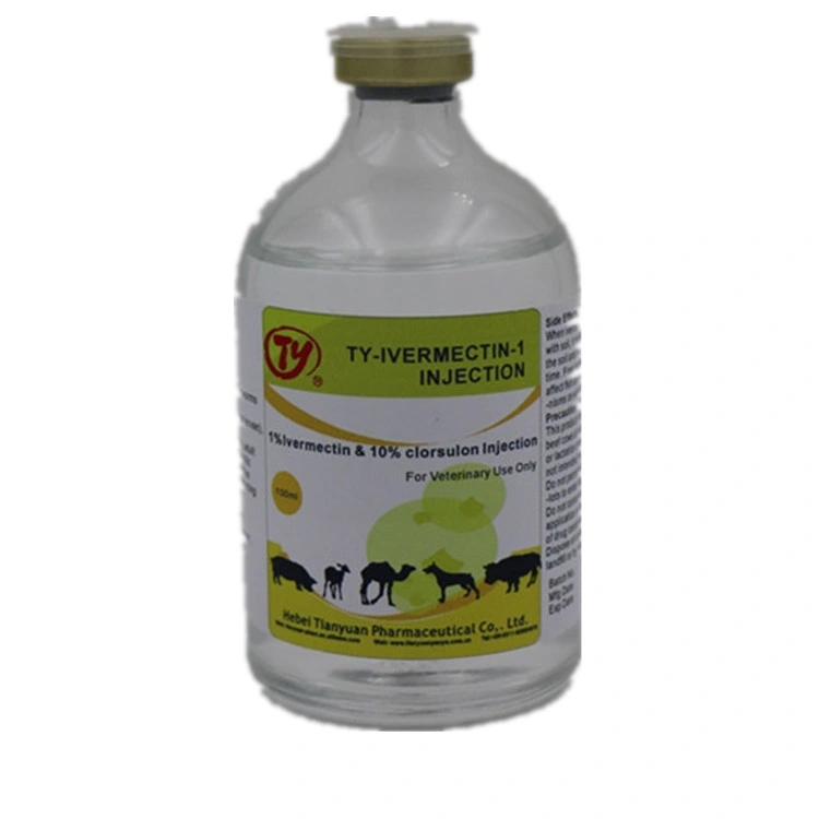 Ivermectin 1% and Clorsulon 10% Injection Veterinary Medicine GMP Pharmaceutical Manufacturer for Animal Livestock Sheep Cattle Pig